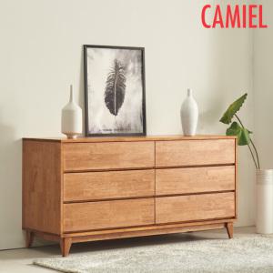 마렌2 고무나무 월넛 1500 와이드 서랍장(GO_TE0082)