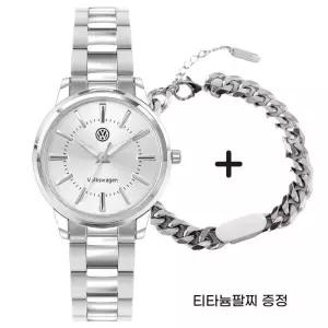 /폭스바겐 폭스바겐 손목시계 티타늄팔찌 증정 여성용 실버