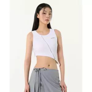 NDY 엔디와이 우먼스 스파클링 로고 슬리브리스 탑 화이트 PNEU24SL0400 242269