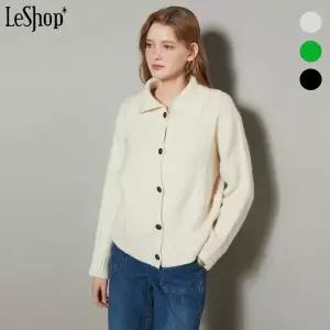 [롯데백화점]르샵 카라넥 꽈배기 라인 와플 짜임 니트 가디건 (BOAKC014A)