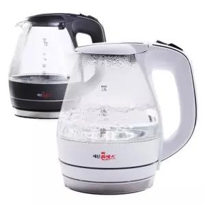 퀸센스1015 내열 강화유리 무선 전기 주전자 1.5L/차주전자/스텐/커피/포트/미니/국산/차포트/캠핑