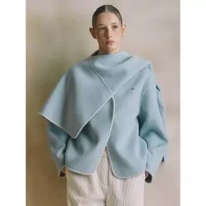 [올리브데올리브](센텀시티점)스티치 자수 포인트 머플러 핸드메이드 코트 OW4WHA75