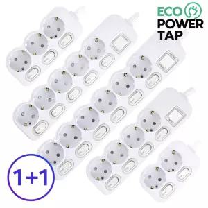 1+1 국산 개별 멀티탭 + 안전커버 2EA / 16A 개별스위치 절전 안전 멀티 콘센트