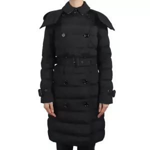 버버리 여성 벨트 후드 다운 패딩 블랙 8096357 A1189