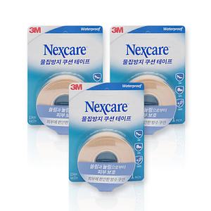 3M 넥스케어 물집방지쿠션 테이프 1인치 x 3개 방수밴드 물집패드 발까짐 군대밴드 방수