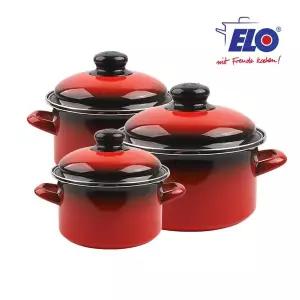 ELO 빨강법랑 3종 깊은형 16cm+20cm+24cm