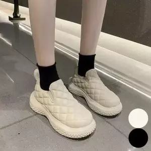 ONM 단화 통굽 겨울 신발 퀼팅 기모 안감 슬립온 여성