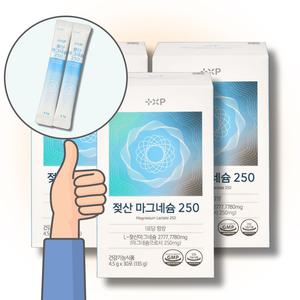 3통/젖산 마그네슘 250 30포 흡수율 높은 레몬맛 마그네슘 분말