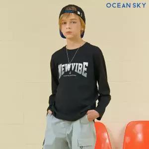 [오션스카이] 남아 심플 레터링 싱글 티셔츠-DAJB5102B03