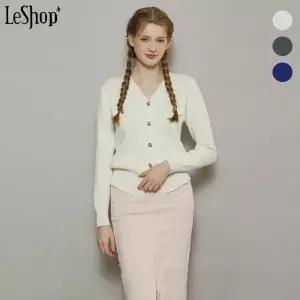 [롯데백화점]르샵 V넥 실버 버튼 절개 골지 가디건 (BP1KC035A)