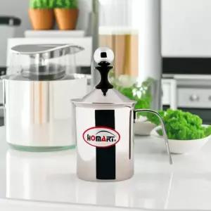 홈아트 우유거품기 수동 스팀피쳐 스텐 라떼 스티머 거품 메쉬망 우유 거품통 (800ml)