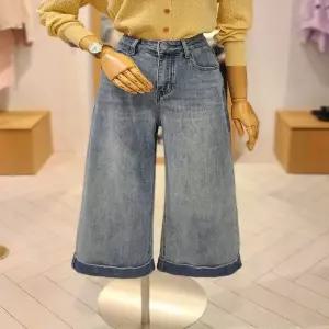 [레코브] 밑단커프스배색9부데님팬츠 LC31E3DP515X