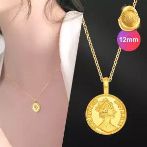 [골드피아] 24K 할로우 순금 엘리자베스 12mm 코인 펜던트/목걸이