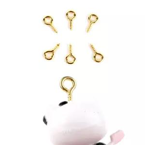 고리형나사 금색9자핀 골드공예부자재 100p 피규어키링연결고리