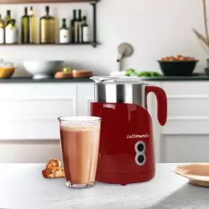제니스코 라떼멘토 우유거품기 전동 (레드) 가정용 카푸치노 라떼아트 우유데우기 바리스타