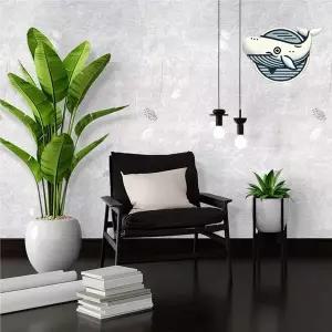 [하프클럽/알티피아]우아한 실크벽지 민들레 패턴 세련된 그레이