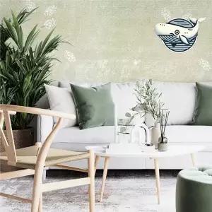 [하프클럽/알티피아]자연풍 실크벽지 올리브 민들레 패턴 인테리어