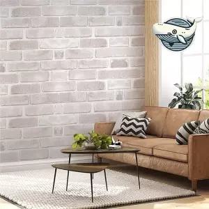 [하프클럽/알티피아]모던 실크벽지 화이트 벽면 파벽돌 시트지