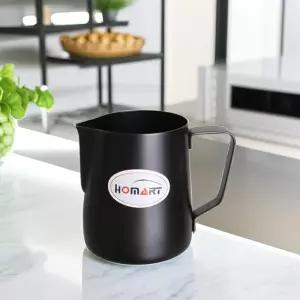홈아트 테프론 스팀피쳐 (블랙 1000ml) 우유 밀크저그 바리스타 도구 스팀잔 스팀컵