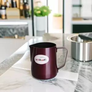 홈아트 테프론 스팀피쳐 (퍼플 350ml) 밀크저그 라떼아트 우유 바리스타 밀크피처