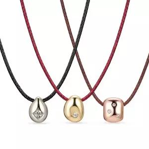 [도로시] 14k 페블 랩 다이아몬드 실크줄 목걸이(3type)