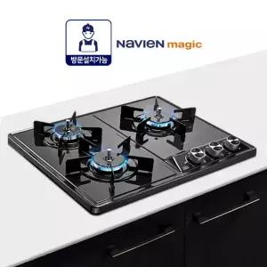 나비엔매직 GRB7003ND 빌트인 가스쿡탑 가스레인지 3구 매립형 블랙코팅상판 560X430 