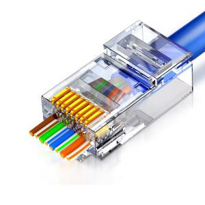 RJ45 8P8C CAT6 관통형 100EA 잭 랜커넥터 랜선 케이블 제작 카테고리6 네트워크