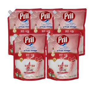 헨켈 프릴 맑은 식초 산뜻한 자몽향 리필 1L 5개 주방세제