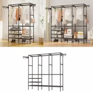 [텐바이텐]멀티 수납 조립식 행거(블랙 2단) 1개