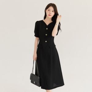 [시크라인] (~XXL까지) 헤른 스윗하트넥 퍼프소매 플레어 원피스 여름 하객룩 오피스룩 데이트 모임 미시 빅사이즈