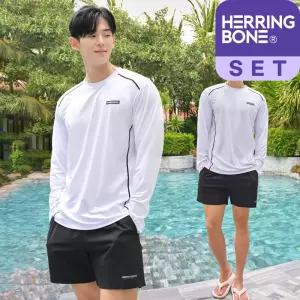 남자 래쉬가드세트 루즈핏 긴팔 수영복 반바지 비치웨어 RG347 AC901