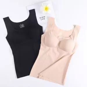 [서울양말]1+1 심리스 브라런닝 나시 캐미솔 노와이어 캡나시 노라인 볼륨업