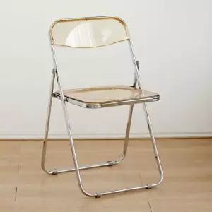 아크릴 라이트브라운 투명 접이식 의자 (WFHJK95)