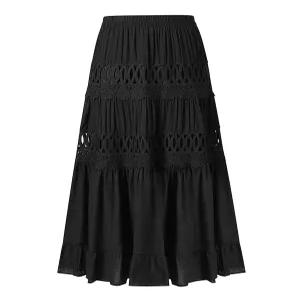 [미니멈에브리데이][미니멈 에브리데이]펀칭 레이스 밴딩 프릴 스커트 (EB2WH020D)