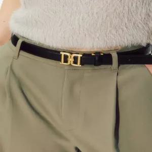 닥스 액세서리 25FW [여성벨트][DD Symbol] 블랙 DD메탈릭 골드 버클 소가죽 후크 여성벨트 DBBE5F097BK