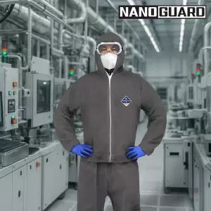 나노가드 P2 투피스 작업복 회색 / XL XXL 일회용 작업복 방진복 보호복 부직포 안전복