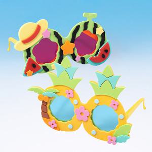 [오피스스쿨] 민화 KC인증 EVA 과일 선글라스 만들기 (2종택1) DIY 멋쟁이안경 유아만들기키트 EVA소재 여름 안경만들기 