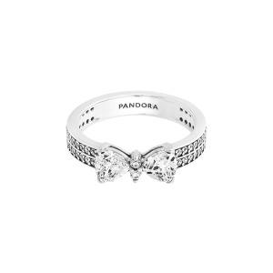 [판도라] 여성 타임리스 스파클링 보우 더블 로우 반지(193552C01)