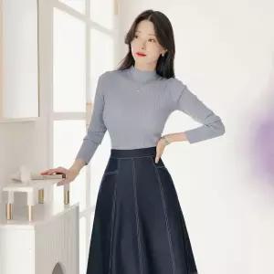 [시크라인] (~XXL까지) 노제미아 반목 폴라 베이직 골지 니트 가을 데일리 일상 캐쥬얼 출근룩 베이직 빅사이즈