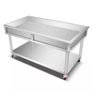 스테인리스 업소용 2단 조리대 김장 작업대 식당용 주방 싱크대 테이블