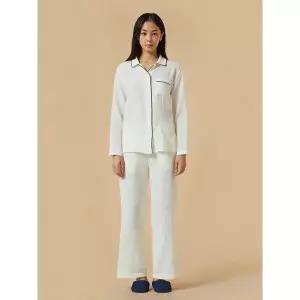 [아웃도어스/자주]아이보리 여 더블 코튼 파자마 세트 J214401009