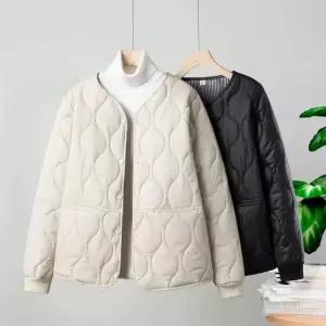 경량 빅사이즈 누빔 아우터 점퍼 겨울 캐주얼 얇은 퀄팅 살구