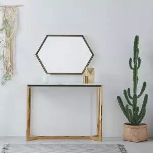 나무뜰 몬스 대리석 골드 화장대 콘솔+경 세트 CNM022C (착불)