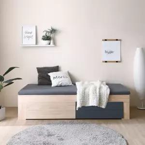 뮤카 둘서랍 폭깊은 85cm 패브릭 원목 소파베드 GM319C (착불)