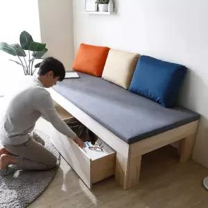 뮤카 하나서랍 폭깊은 85cm 패브릭 원목 소파베드 GM318C (착불)