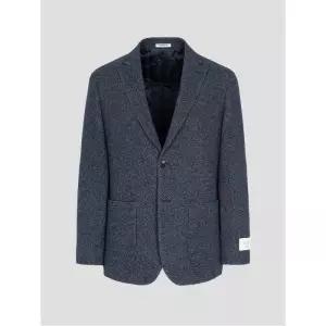 울 혼방 트위드 조직 인퀼팅 재킷  네이비 (RY5911P61R)
