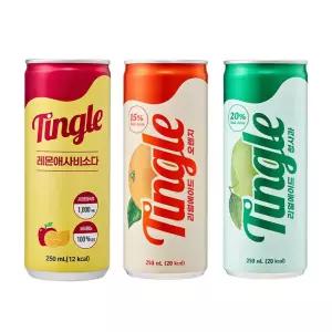 팅글 콤보팩 레몬애사비 리얼에이드 청사과 오렌지 250ml*각6캔 총 18캔
