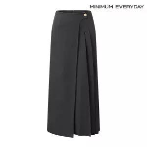 [미니멈][미니멈 에브리데이]버튼 플리츠 랩 롱 스커트 (EB3WH003D)
