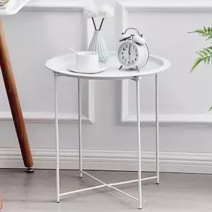 사이드 비비드 화이트 테이블 원형 스틸 스틸 사이드 원형