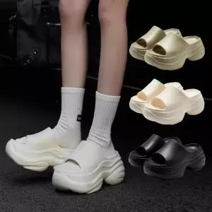 여자 컬러 통기성 아치형 키높이 앞트임 슬리퍼